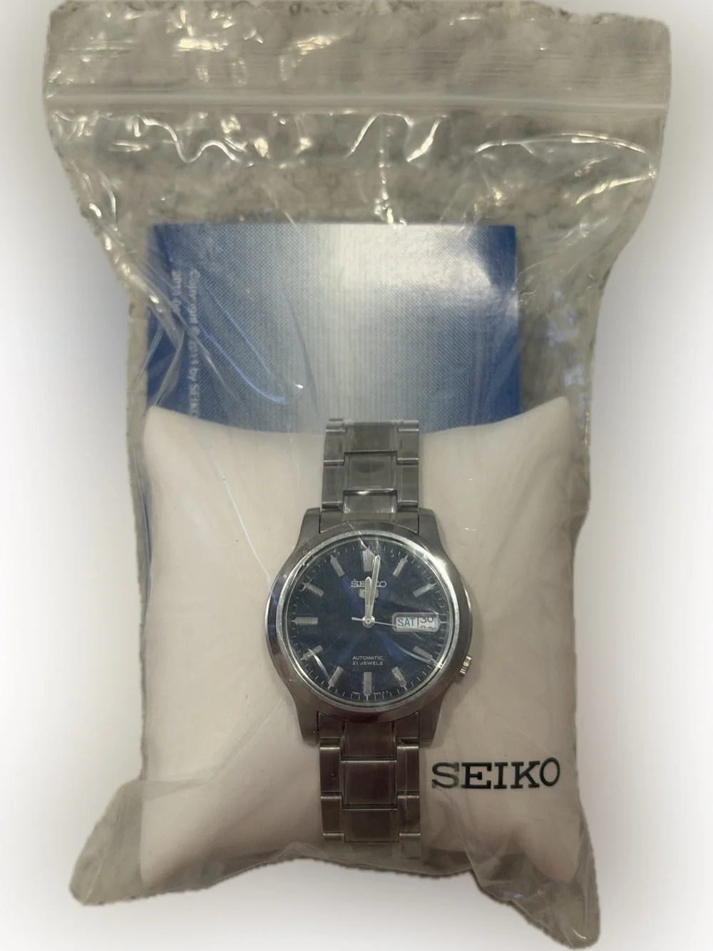 Seiko 5 Automatic Blue Dial Watch with Stainless Steel Bracelet #SNK793